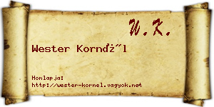Wester Kornél névjegykártya